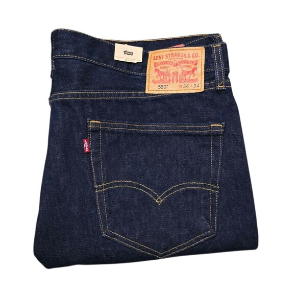 Levis 550 Relaxed Fit Jeans Mens Size 34x34 Dark Wash Denim New with Tags - Picture 10 of 10